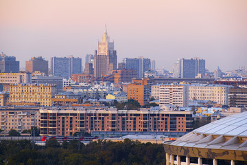 Panoramic views of the city of Moscow.