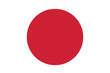 The national flag of Japan which is a crimson red disc on a white background which represents the sun