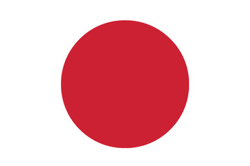 the national flag of japan which is a crimson red disc on a white background which represents the su