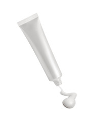 Wall Mural - Cosmetic cream tube isolated on white 