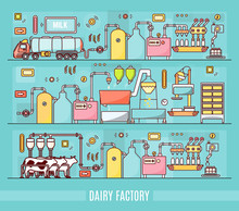 Diary Factory Vector Illustration In Linear Style
