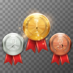 Wall Mural - gold silver and bronze awards