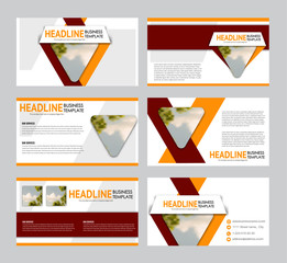 Wall Mural - presentation slides template. business or education report pages. vector illustration. flyer or broc