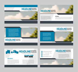 Wall Mural - presentation slides template. business or education report pages. vector illustration. flyer or broc