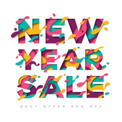 Wall Mural - New Year Sale typography design