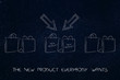 © faithie - new product shopping bags with arrows and text among other plain ones