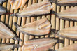 dried fish on bamboo table