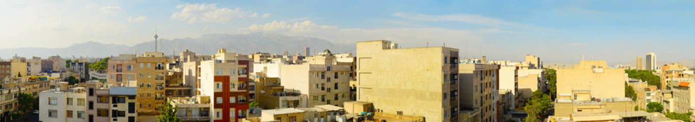 Sticker - Tehran panorama at sunset. Iran