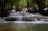 Fototapeta Las - waterfall huay mae khamin in Kanchanaburi province,Thailand