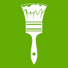 Wall Mural - Paint brush icon green