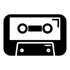 Poster - Cassete tape icon , simple style