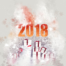 2018 Happy New Year. Digital Art
