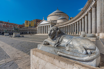 Wall Mural - Naples (Campania, Italy) - The historic center of the biggest city of south Italy. Here in particular: the Piazza del Plebiscito square