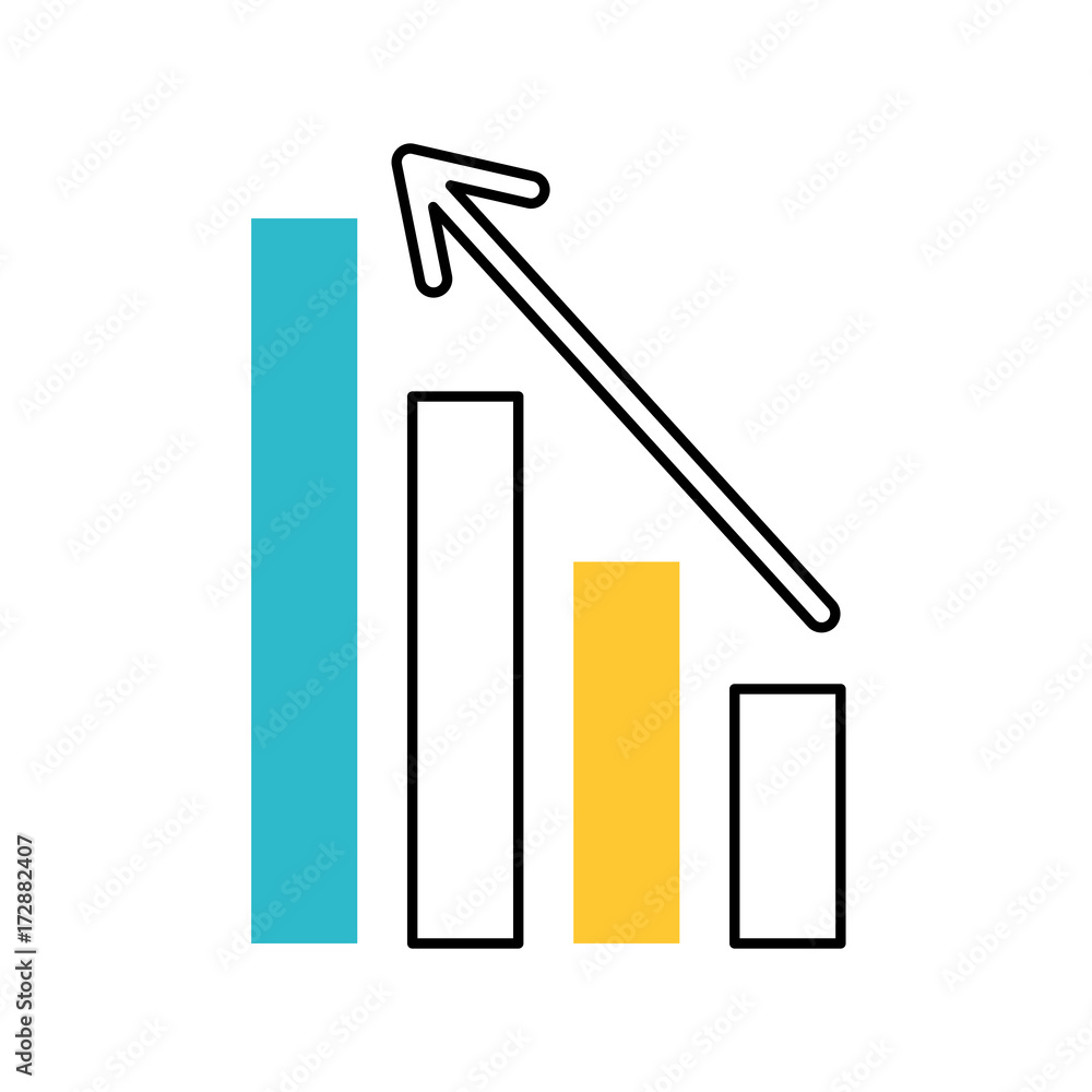 business graph with arrow financial stock data vector illustration ...