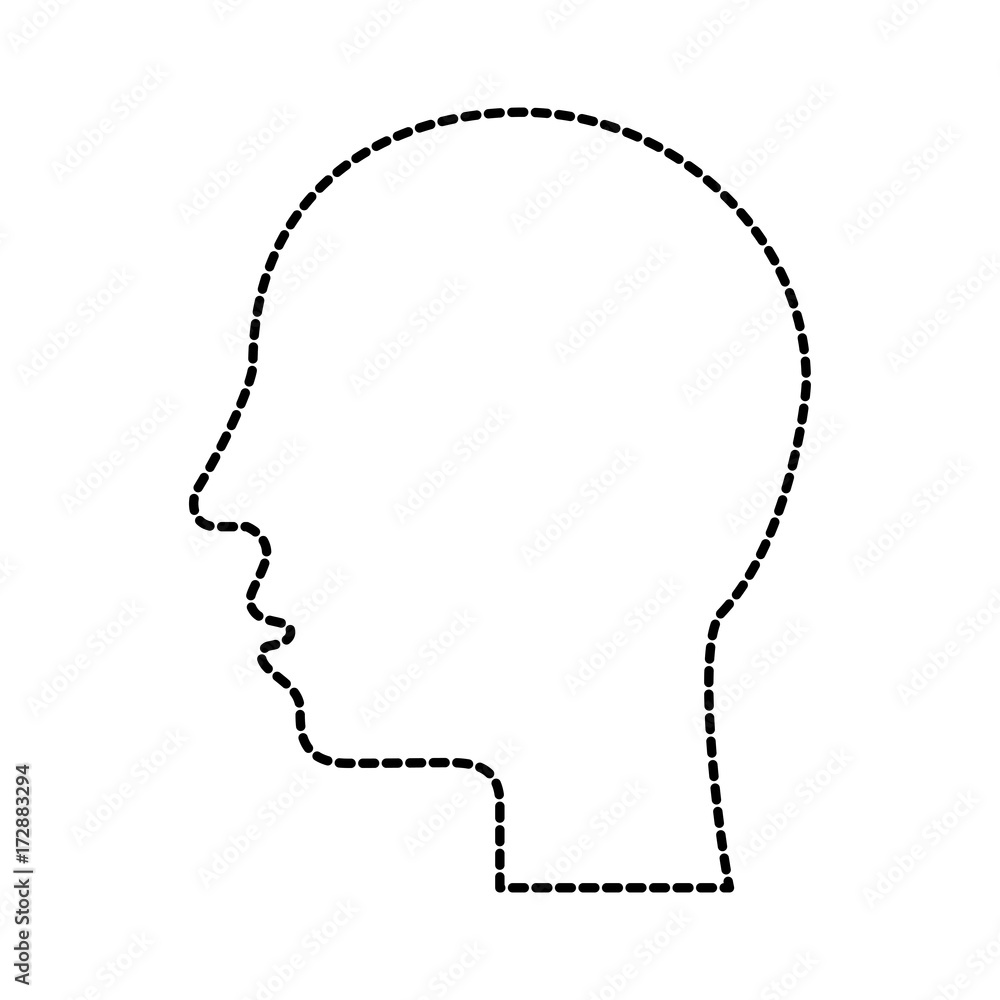 silhouette human head profile man image vector illustration Stock ...