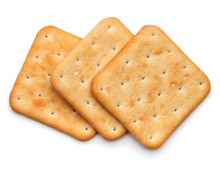 Dry Cracker Cookies Isolated On White Background Cutout