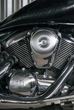 Close-up Of Polished Motorbike