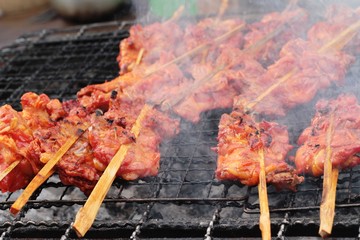 Sticker - Grilled chicken is delicious in the market