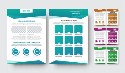 Wall Mural - vector flyer template with geometric abstract forms