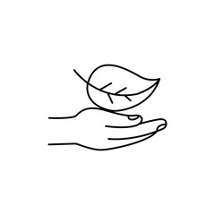 Wall Mural - modern thin line icon of leaf. premium quality outline symbol. simple mono linear pictogram, drawing