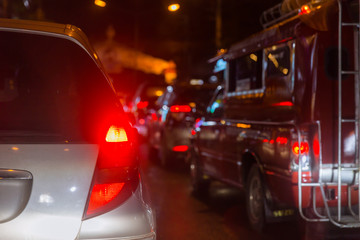 traffic jam crisis problem in Chiangmai city on Night road Thailand