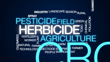 Poster - Herbicide animated word cloud, text design animation.