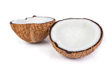 Coconuts isolated on the white background