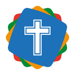 Poster - App Icon bunt - Kreuz