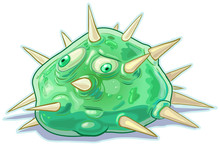 Vector Cartoon Slime Blob Creature Or Monster With Spikes