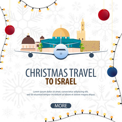 Christmas Travel to Israel. Winter travel. Vector illustration.