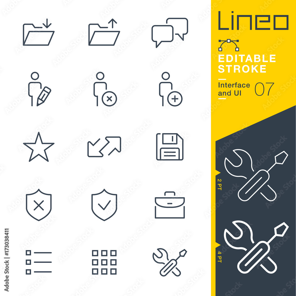 Lineo Editable Stroke - Interface and UI line icons
Vector Icons - Adjust stroke weight - Expand to any size - Change to any colour - obrazy, fototapety, plakaty 