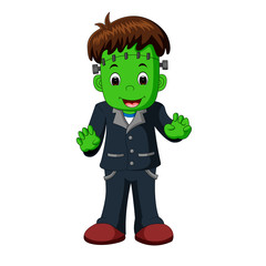 Sticker - Halloween Frankenstein cartoon