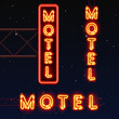 street sign of the motel. Neon motel banner. Vector illustration