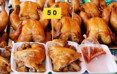 Sticker - Grilled chicken is delicious in the market