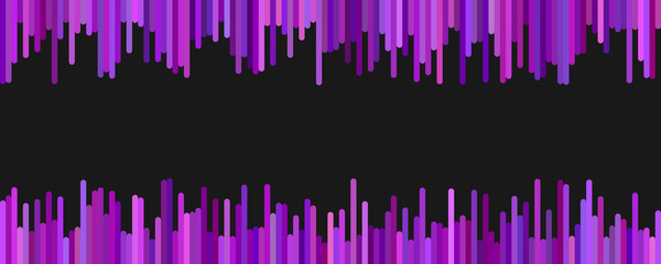 Wall Mural - modern banner background template design - horizontal vector graphic from vertical lines in purple t