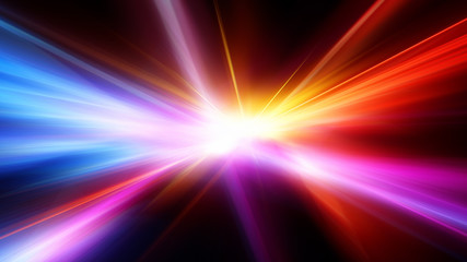 Poster - Bright flash. Abstract motion blur background with power explosion