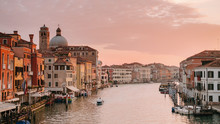 Looking Across The Grand Canal At Sunrise