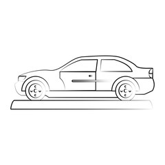 Canvas Print - car sideview icon image vector illustration design