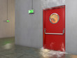 Fire prevention door, 3D Illustration