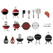 Vector barbecue and grill icons set,flat design