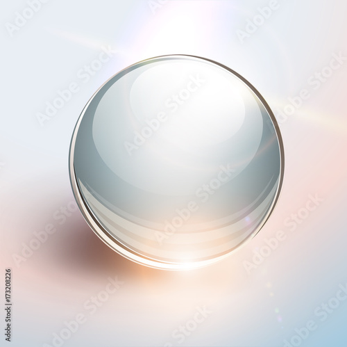 Background with 3D glass sphere