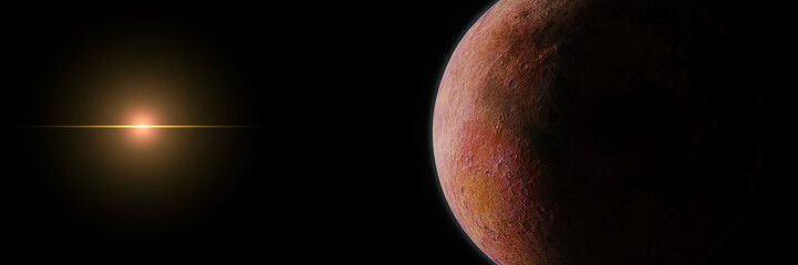 Wall Mural - alien planet orbiting a distant star