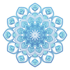 Poster - Round flower mandala ornament