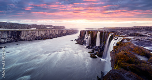 Famous Selfoss waterfall