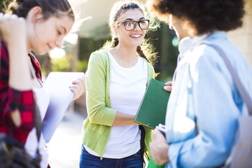 Young students on campus