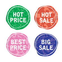 Vector Price Tags. Sale Offer Labels