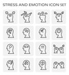 © DifferR - Vector line icon of stress and emotion.