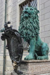 Wall Mural - Bronze Lion, Munich, Residence