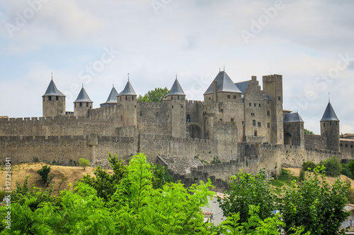 Plakat Zwiedzanie Carcassonne we Francji