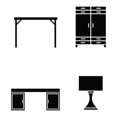 Wall Mural - furniture icon set